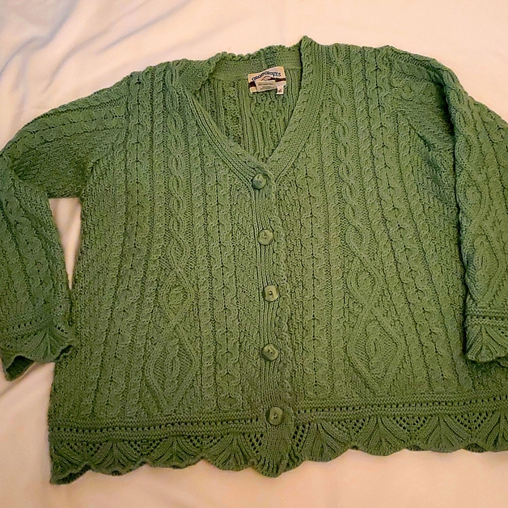 Irish Green Wool Sweater XL